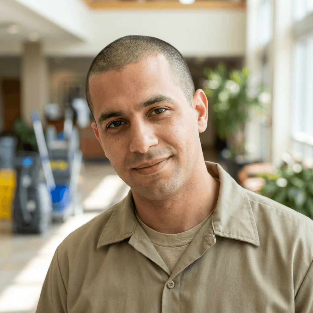 Male general contractor in his 30s, White, in a work shirt at a residential construction site